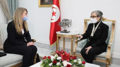 التقت رئيسة الحكومة السيدة نجلاء بودن رمضان صباح اليوم الثلاثاء غرّة مارس 2022 بقصر الحكومة بالقصبة سفيرة المملكة المتحدة بتونس السيّدة Helen .Winterton