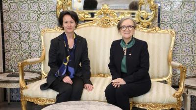 استقبلت رئيسة الحكومة السيدة نجلاء بودن رمضان مساء اليوم الاثنين 09 ماي 2022 بقصر الحكومة بالقصبة، سفيرة السويد بتونس السيدة آنا بلوك مازوييرAnna Block Mazoyer .