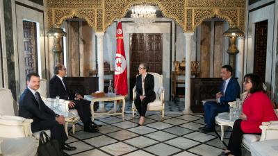 التقت السيدة رئيسة الحكومة نجلاء بودن رمضان بالسيد جهاد أزعور، مدير منطقة الشرق الأوسط وآسيا الوسطى بصندوق النقد الدولي.